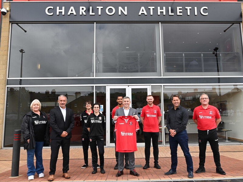 ITRM and Charlton Athletic Group photo to celebrate renewing the sponsorship