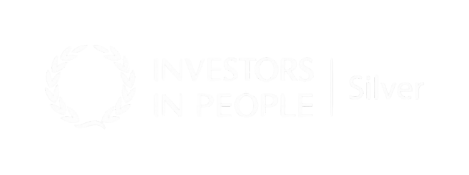 White text reading: Investors in People Silver