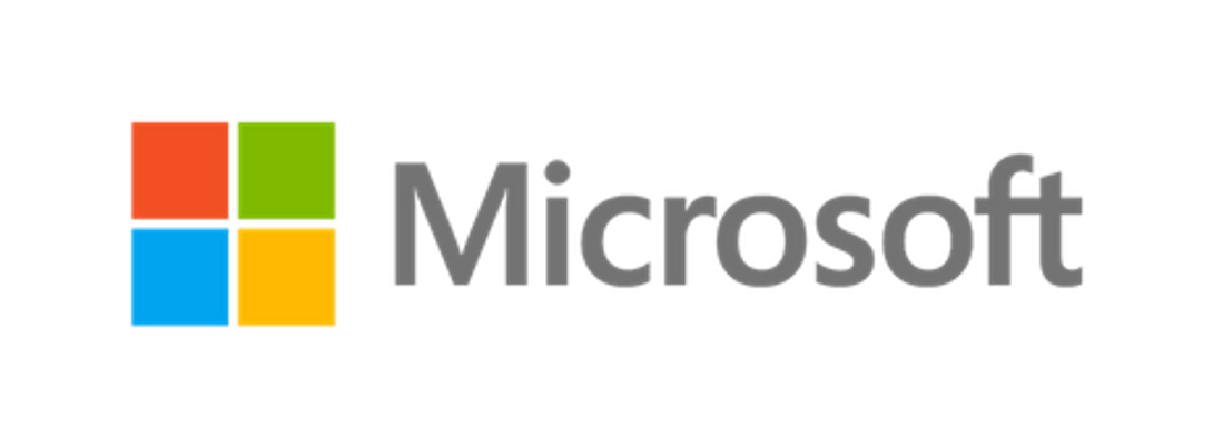 Logo of Microsoft, featuring a four-paneled square with red, green, blue, and yellow colors next to the word ‘Microsoft’ in a simple sans-serif font.