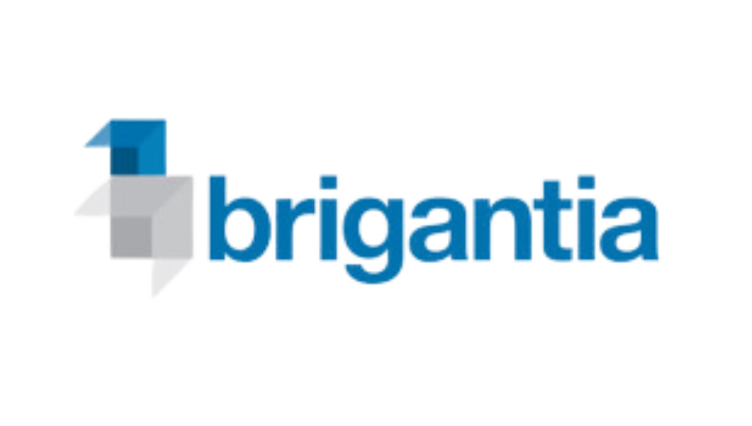 Brigantia logo featuring a blue and gray geometric design resembling interconnected cubes, positioned next to the company name 'Brigantia' in bold lowercase blue font. Brigantia specialises in managed services, cybersecurity solutions, and IT channel supp