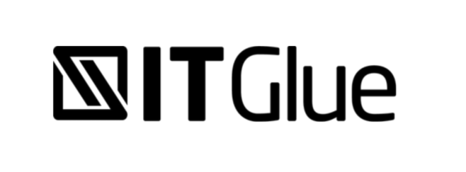 IT Glue company logo with stylised black letters and geometric shapes.